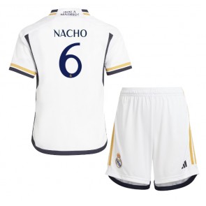 Real Madrid Nacho #6 Replica Home Stadium Kit for Kids 2023-24 Short Sleeve (+ pants)